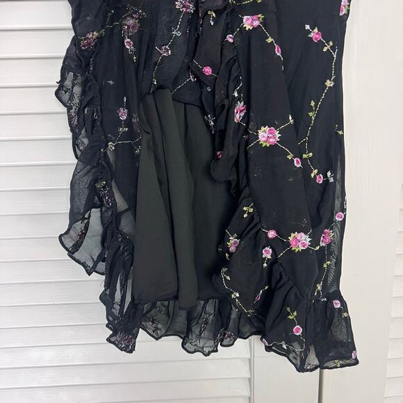 Dolls Kill Sugar Thrillz I’m Baby Mini Slip Dress Black Floral XL NWT - Picture 8 of 8